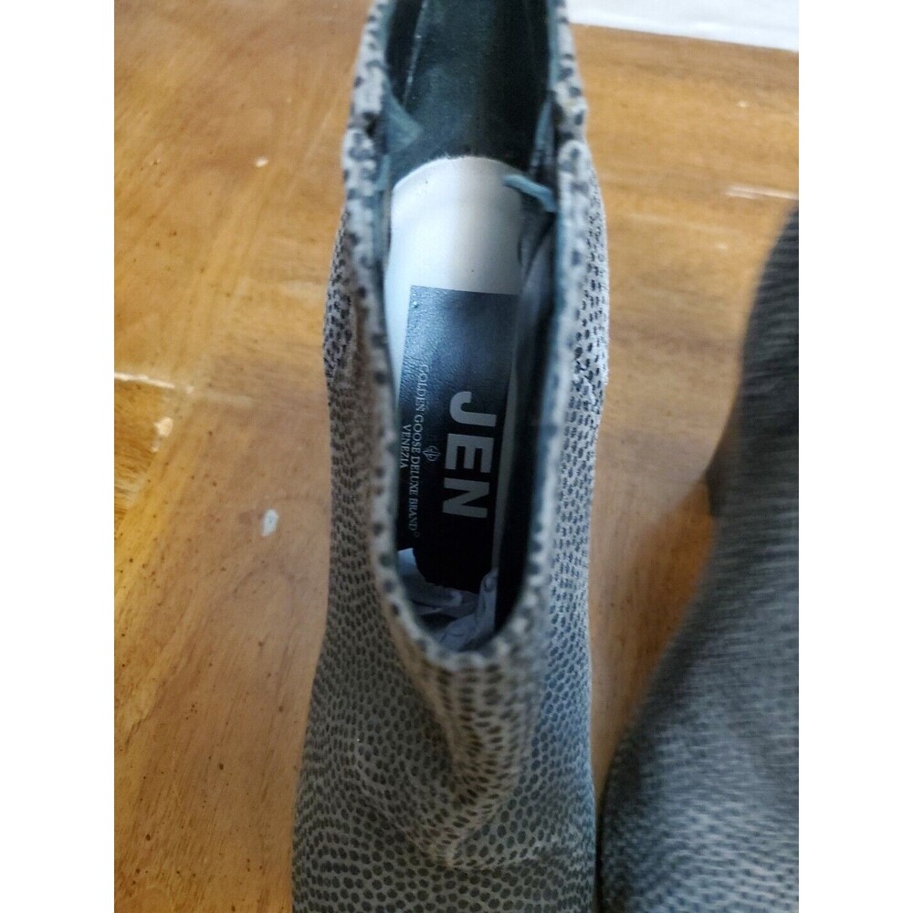 Jen By Golden Goose Gray Animal Print Dot Texture Booties Boots Sz 37 US Sz 6.5 - Picture 6 of 7